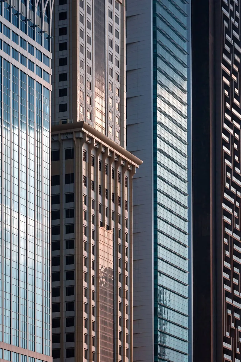 Corporate towers in a Gulf business district